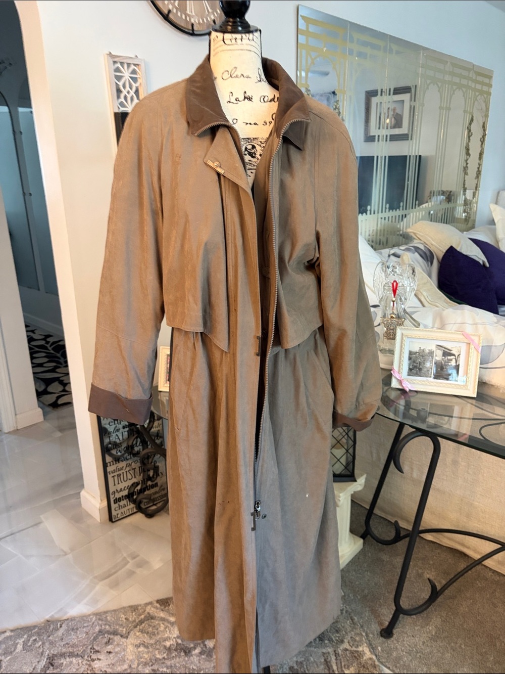 Worthington Taupe Brown Long Trench Coat